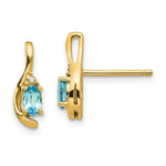 Load image into Gallery viewer, 14K Diamond & Blue Topaz Earrings