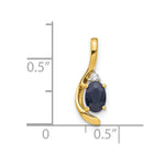 Load image into Gallery viewer, 14K Yellow Gold Diamond & 0.56-Carat Oval Sapphire Pendant
