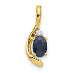 Load image into Gallery viewer, 14K Yellow Gold Diamond & 0.56-Carat Oval Sapphire Pendant