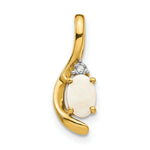 Load image into Gallery viewer, 14K Yellow Gold Diamond & 0.28-Carat Oval Opal Pendant