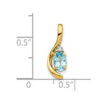 Load image into Gallery viewer, 14K Yellow Gold Diamond & 0.57-Carat Oval Blue Topaz Pendant