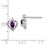 Load image into Gallery viewer, 14K White Gold 0.46-Carat tw Amethyst and Diamond accent Earrings