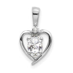 Load image into Gallery viewer, 14K White Gold 0.55-Carat Oval White Topaz Diamond Pendant