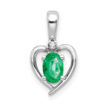 Load image into Gallery viewer, 14K White Gold 0.37-Carat Oval Emerald Diamond Pendant