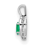 Load image into Gallery viewer, 14K White Gold 0.37-Carat Oval Emerald Diamond Pendant