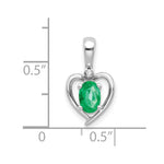 Load image into Gallery viewer, 14K White Gold 0.37-Carat Oval Emerald Diamond Pendant