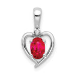 Load image into Gallery viewer, 14K White Gold 0.47-Carat Oval Ruby Diamond Pendant