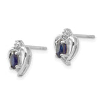 Load image into Gallery viewer, 14K White Gold Sapphire Diamond Earrings