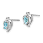 Load image into Gallery viewer, 14K White Gold 0.52-Carat Oval Blue Topaz Diamond Accent Earrings