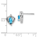 Load image into Gallery viewer, 14K White Gold 0.52-Carat Oval Blue Topaz Diamond Accent Earrings