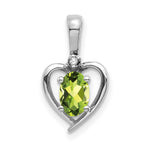 Load image into Gallery viewer, 14K White Gold 1/2-Carat Oval Peridot Diamond Pendant