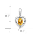 Load image into Gallery viewer, 14K White Gold 0.37-Carat Oval Citrine Diamond Pendant
