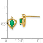 Load image into Gallery viewer, 14K Yellow Gold Diamond & Emerald Earrings