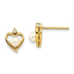 Load image into Gallery viewer, 14K Yellow Gold Diamond & Freshwater Cultured Pearl Earrings
