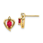 Load image into Gallery viewer, 14K Yellow Gold Diamond & Ruby Earrings