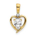 Load image into Gallery viewer, 14K Yellow Gold Diamond & 0.54-Carat Oval White Topaz Pendant