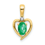 Load image into Gallery viewer, 14K Yellow Gold Diamond & 0.40-Carat Oval Emerald Pendant