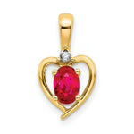 Load image into Gallery viewer, 14K Yellow Gold Diamond & 0.56-Carat Oval Ruby Pendant