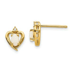 Load image into Gallery viewer, 14K Yellow Gold Diamond & Opal Earrings