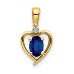 Load image into Gallery viewer, 14K Yellow Gold Diamond & 0.58-Carat Oval Sapphire Pendant