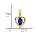 Load image into Gallery viewer, 14K Yellow Gold Diamond & 0.58-Carat Oval Sapphire Pendant