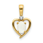 Load image into Gallery viewer, 14K Yellow Gold Diamond & 0.28-Carat Oval Opal Pendant