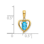 Load image into Gallery viewer, 14K Yellow Gold Diamond & 0.56-Carat Oval Blue Topaz Pendant