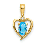 Load image into Gallery viewer, 14K Yellow Gold Diamond & 0.56-Carat Oval Blue Topaz Pendant