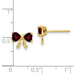 Load image into Gallery viewer, 14k Gold Polished Garnet Bow Post Earrings