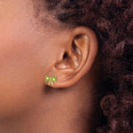 Load image into Gallery viewer, 14k Yellow Gold Polished Peridot Bow Post Earrings