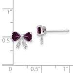 Load image into Gallery viewer, 14k White Gold Polished Rhodolite Bow Post Earrings