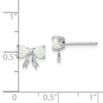 Load image into Gallery viewer, 14k White Gold Polished Created Opal Bow Post Earrings