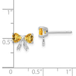 Load image into Gallery viewer, 14k White Gold Polished Citrine Bow Post Earrings