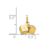 Load image into Gallery viewer, 14K Yellow Gold Dice Charm