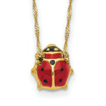 Load image into Gallery viewer, 14K Yellow Gold Enameled Ladybug Necklace Length 16'' inches
