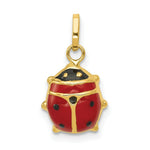 Load image into Gallery viewer, 14K Yellow Gold Red Enameled Ladybug Charm