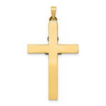 Load image into Gallery viewer, 14K Two-tone Gold Claddagh Cross Pendant 41mm length