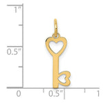 Load image into Gallery viewer, 14K Yellow Gold Heart-Shaped Key Charm