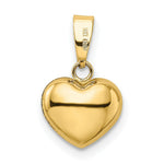 Load image into Gallery viewer, 14K Yellow Gold Puffed Heart Charm 15mm length