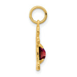 Load image into Gallery viewer, 14K Yellow Gold Girl 6x4 Oval Genuine Garnet-January Birthstone Charm Pendant
