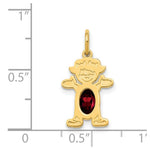 Load image into Gallery viewer, 14K Yellow Gold Girl 6x4 Oval Genuine Garnet-January Birthstone Charm Pendant