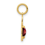 Load image into Gallery viewer, 14K Yellow Gold Boy 6x4 Oval Genuine Garnet-January Birthstone Charm Pendant