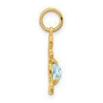 Load image into Gallery viewer, 14K Yellow Gold Girl 6x4 Oval Genuine Aquamarine-March Birthstone Charm Pendant