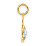 Load image into Gallery viewer, 14K Yellow Gold Boy 6x4 Oval Genuine Aquamarine-March Birthstone Charm Pendant