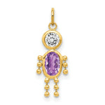 Load image into Gallery viewer, 14K Yellow Gold February Boy Birthstone Charm Birthstone Charm Pendant