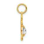 Load image into Gallery viewer, 14K Yellow Gold Girl 6x4 Oval Genuine White Topaz-April Birthstone Charm Pendant