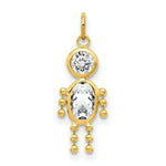 Load image into Gallery viewer, 14K Yellow Gold April Boy Birthstone Charm Birthstone Charm Pendant
