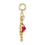 Load image into Gallery viewer, 14K Yellow Gold July Girl Birthstone Charm Birthstone Charm Pendant