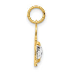 Load image into Gallery viewer, 14K Yellow Gold Boy 6x4 Oval Genuine White Topaz-April Birthstone Charm Pendant
