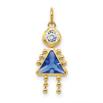 Load image into Gallery viewer, 14K Yellow Gold September Girl Birthstone Charm Birthstone Charm Pendant